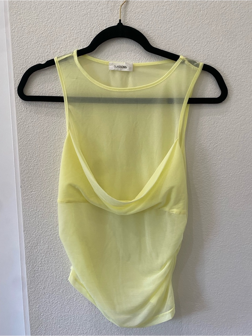Glassons Pale Yellow Sheer Cowl Neck Camisole